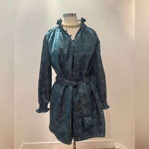 FRNCH Gally dress. 
Metallic Patterned Tunic top or dress with removable belt.